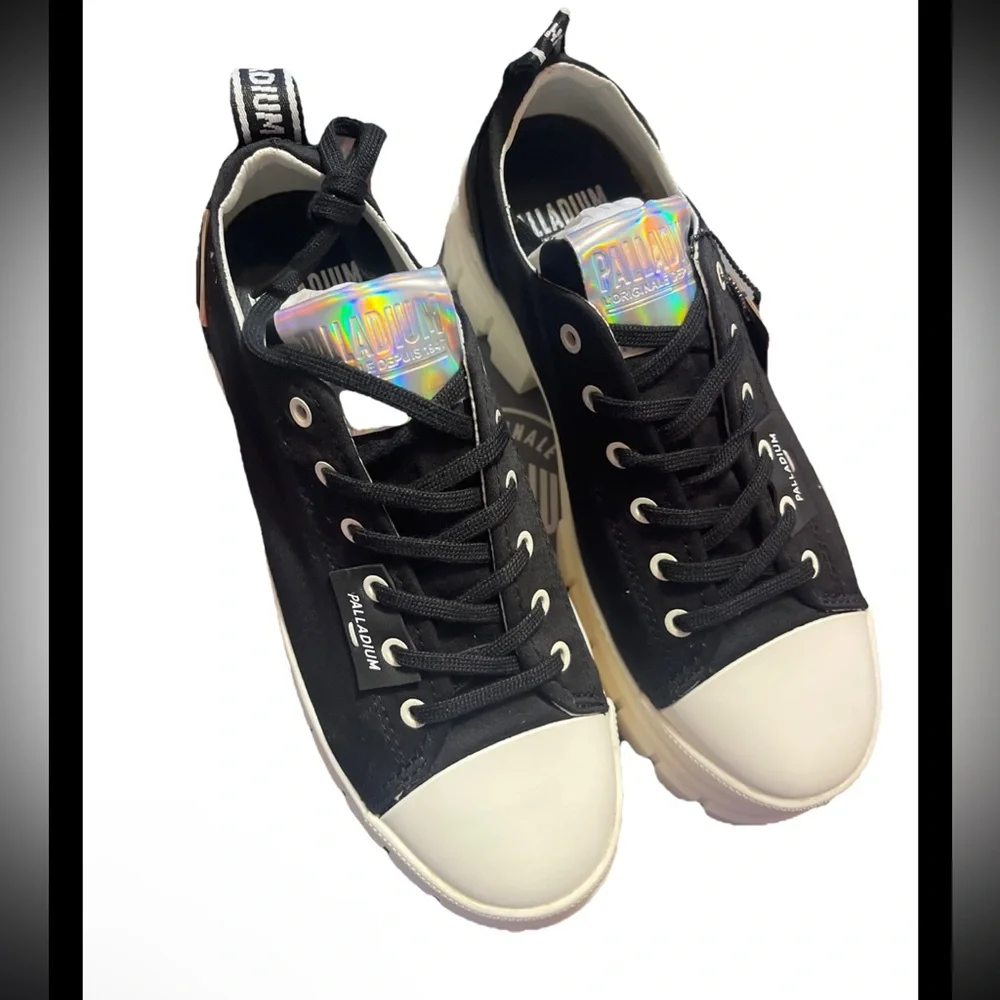 Palladium Revolt Lo TX Platform Sneakers Womens US Size 8 Black/Marshmallow - Picture 9 of 16